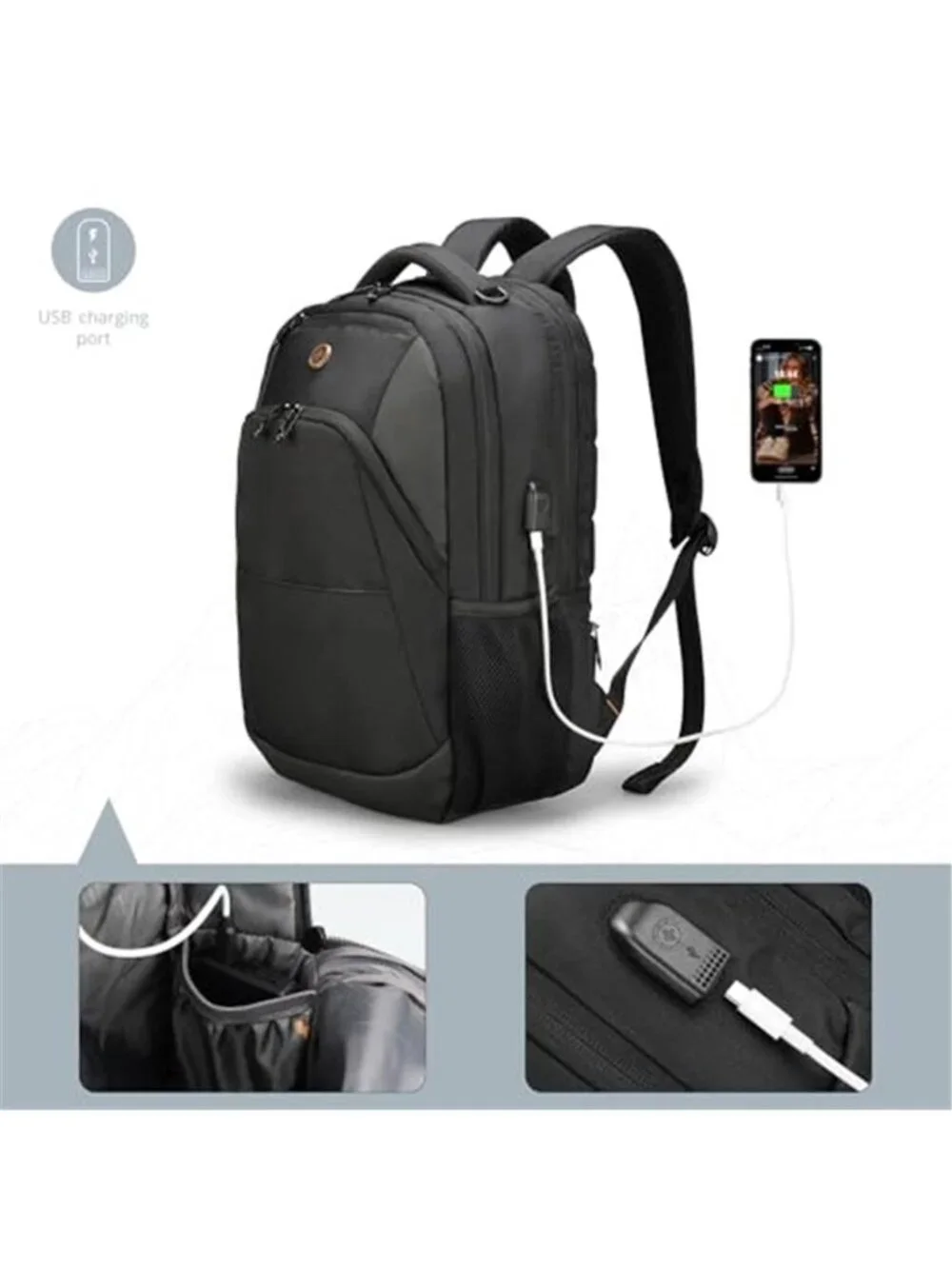 Laptop Backpack Travel Bookbag USB Charging RFID 16 Inch College School Bag
